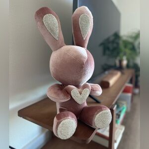 Handmade Plush Bunny Toy with Heart Accents